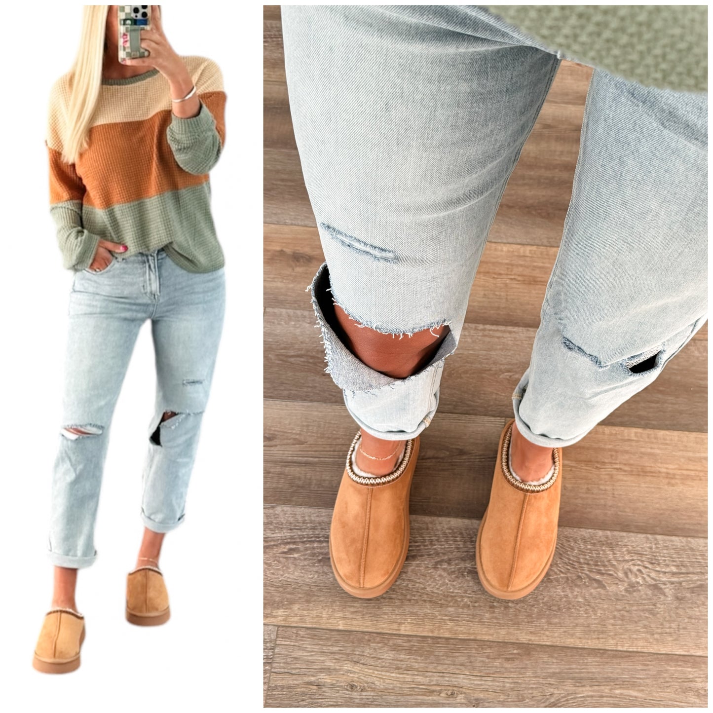 PREORDER: Color Block Waffle Knit