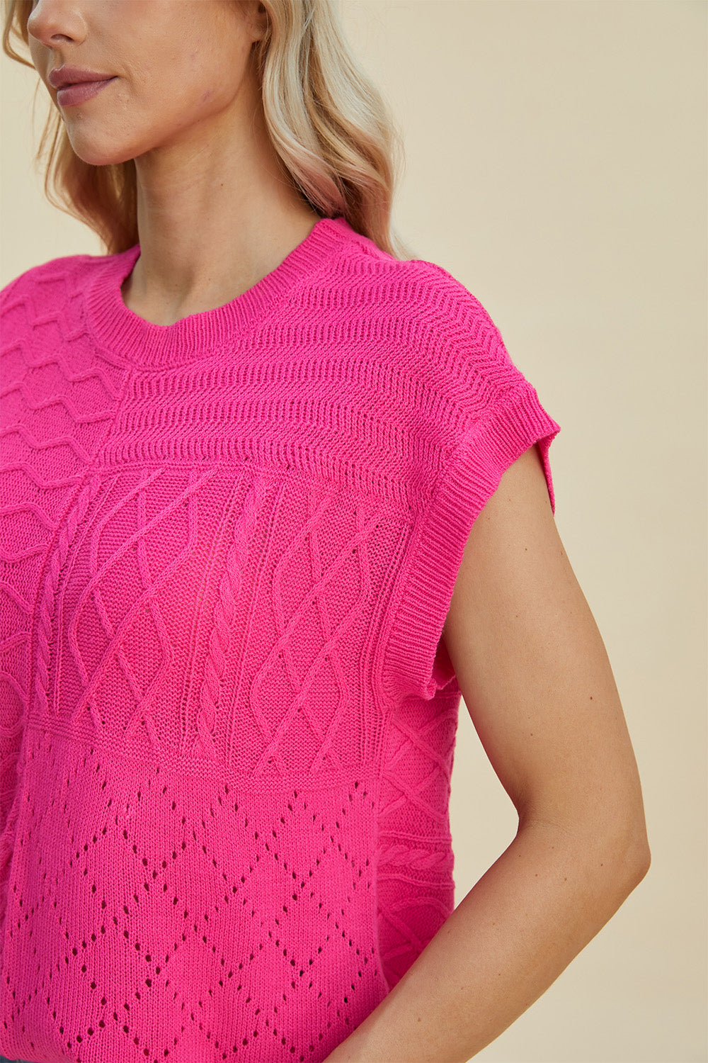 PREORDER: Cable-Knit Cap Sleeve Sweater