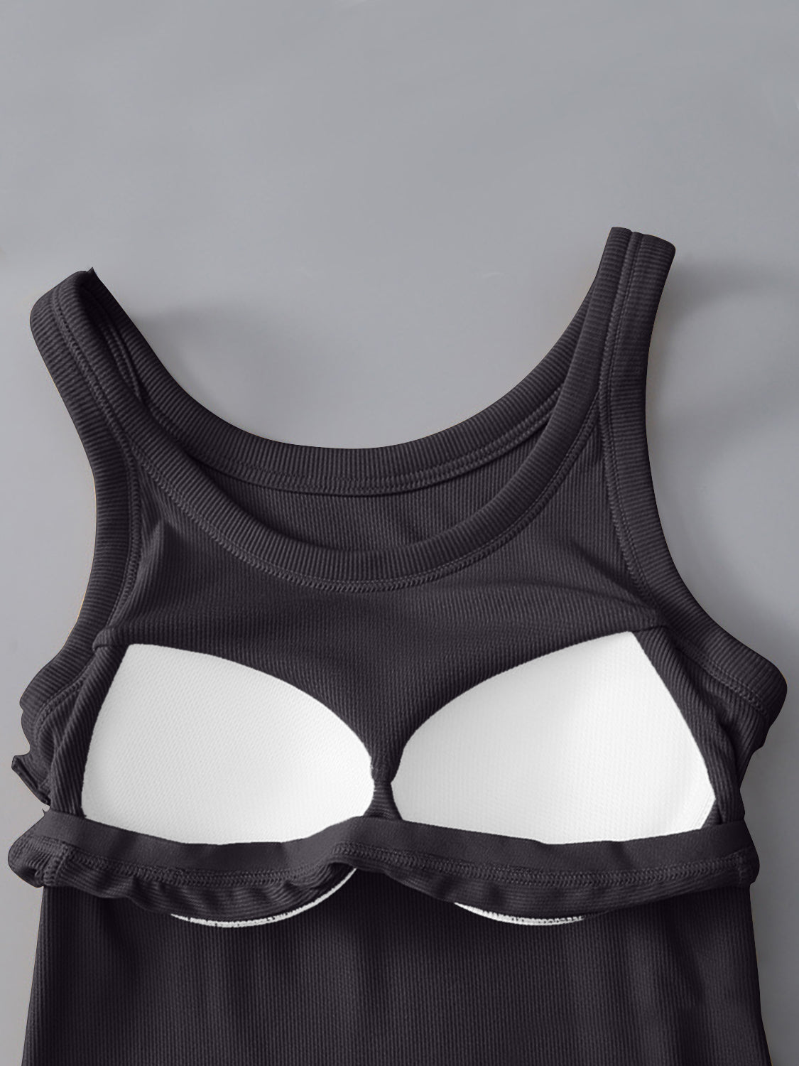 PREORDER: Ribbed Tank with Built-In Bra