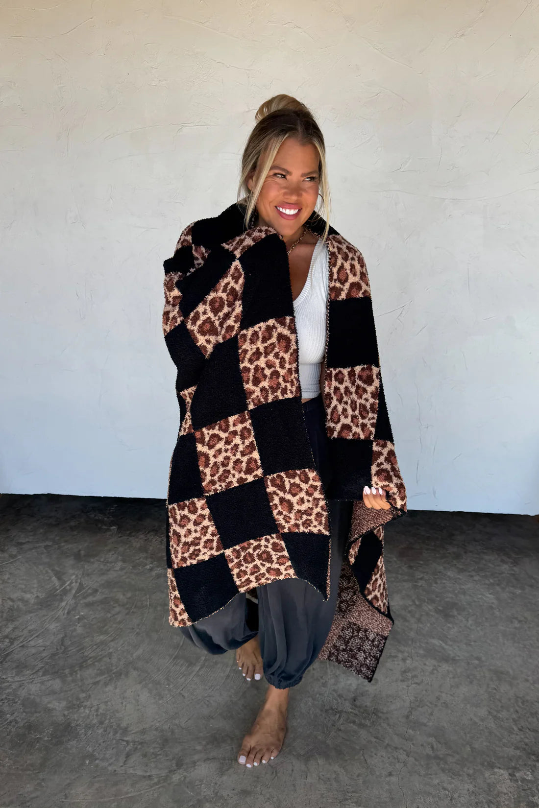 PREORDER: Leopard Checker Blanket, Early December Arrival