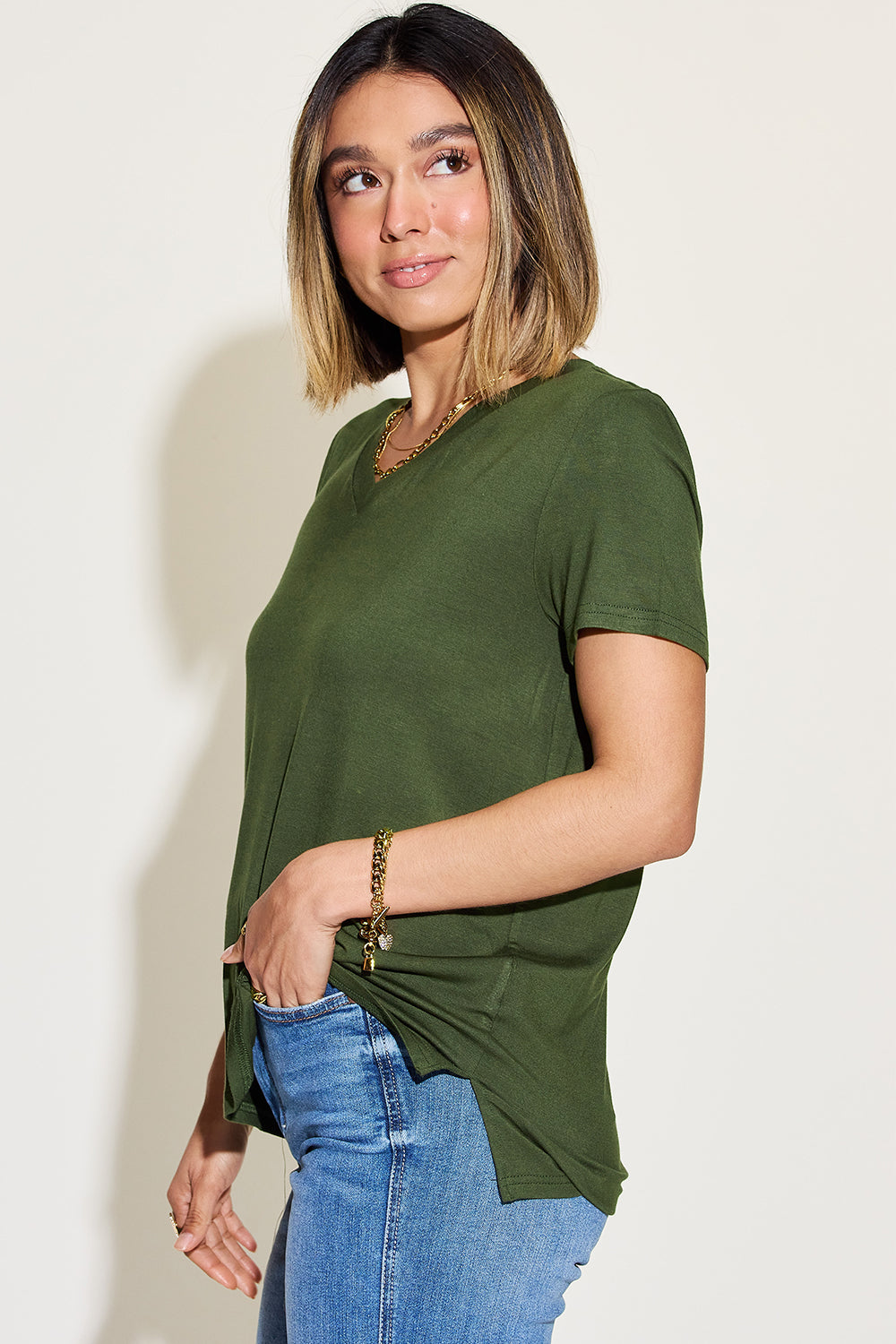 PREORDER: V-Neck High-Low T-Shirt