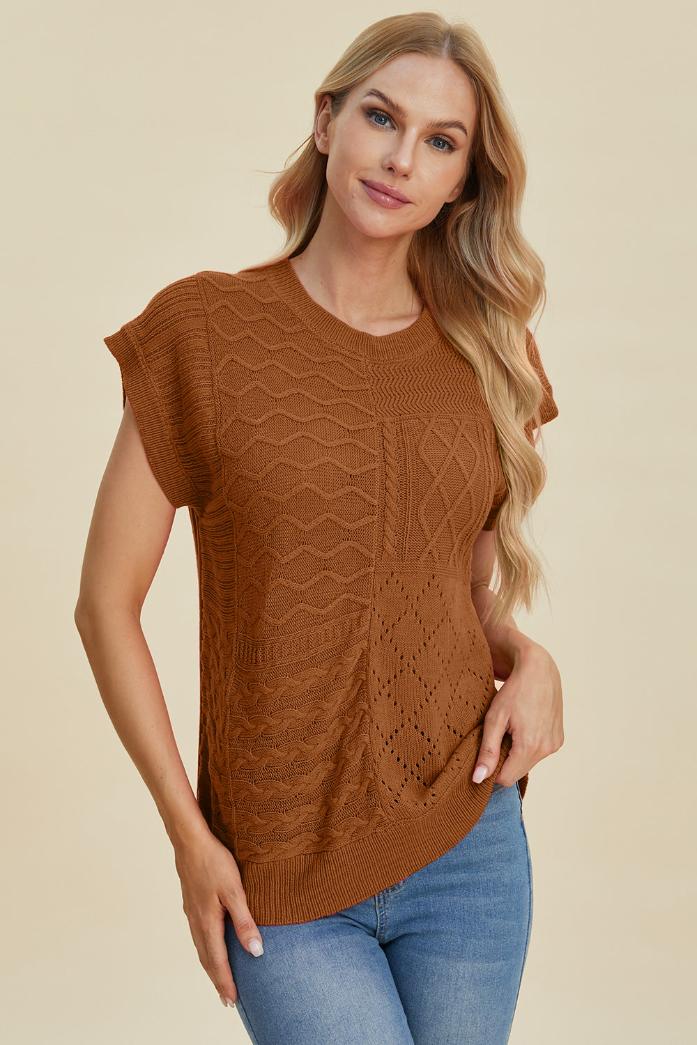PREORDER: Cable-Knit Cap Sleeve Sweater