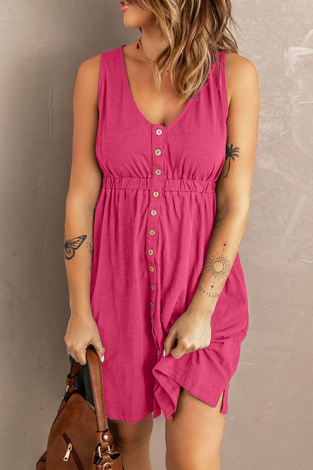 PREORDER: Sleeveless Button Dress