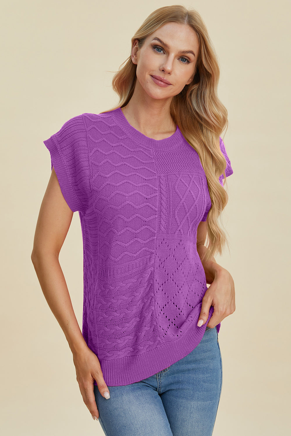 PREORDER: Cable-Knit Cap Sleeve Sweater