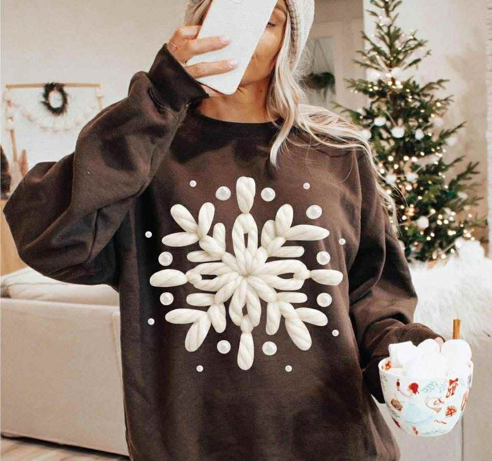 Faux Yarn Snowflake Sweatshirt Preorder