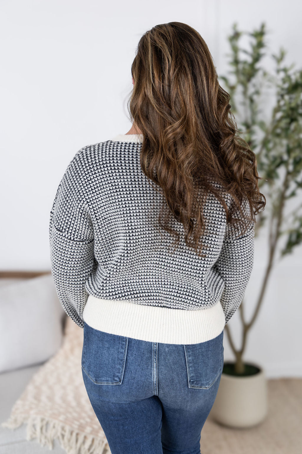 Charlotte Sweater, Black and Cream