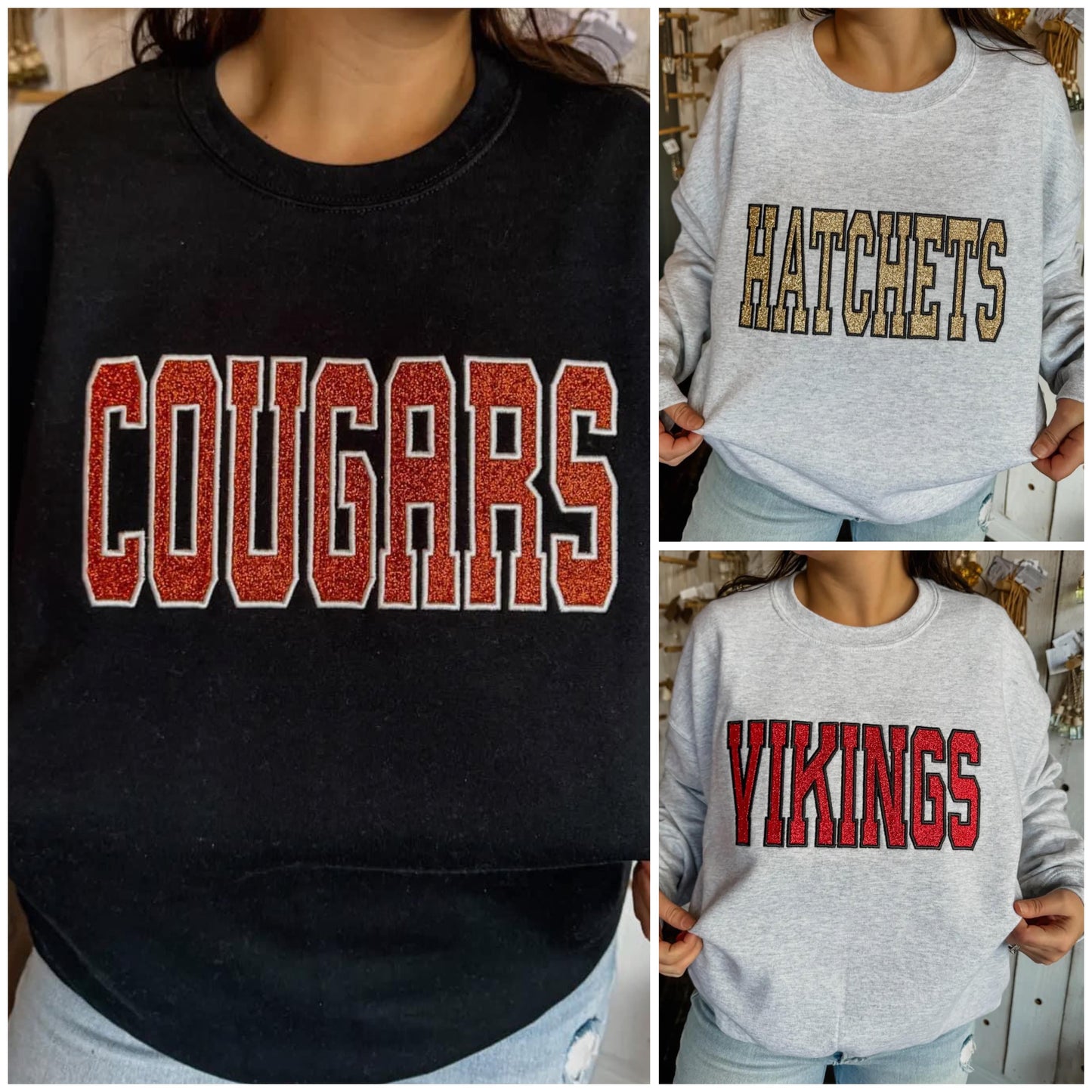Glitter Embroidery Sweatshirt Preorder (customizable)