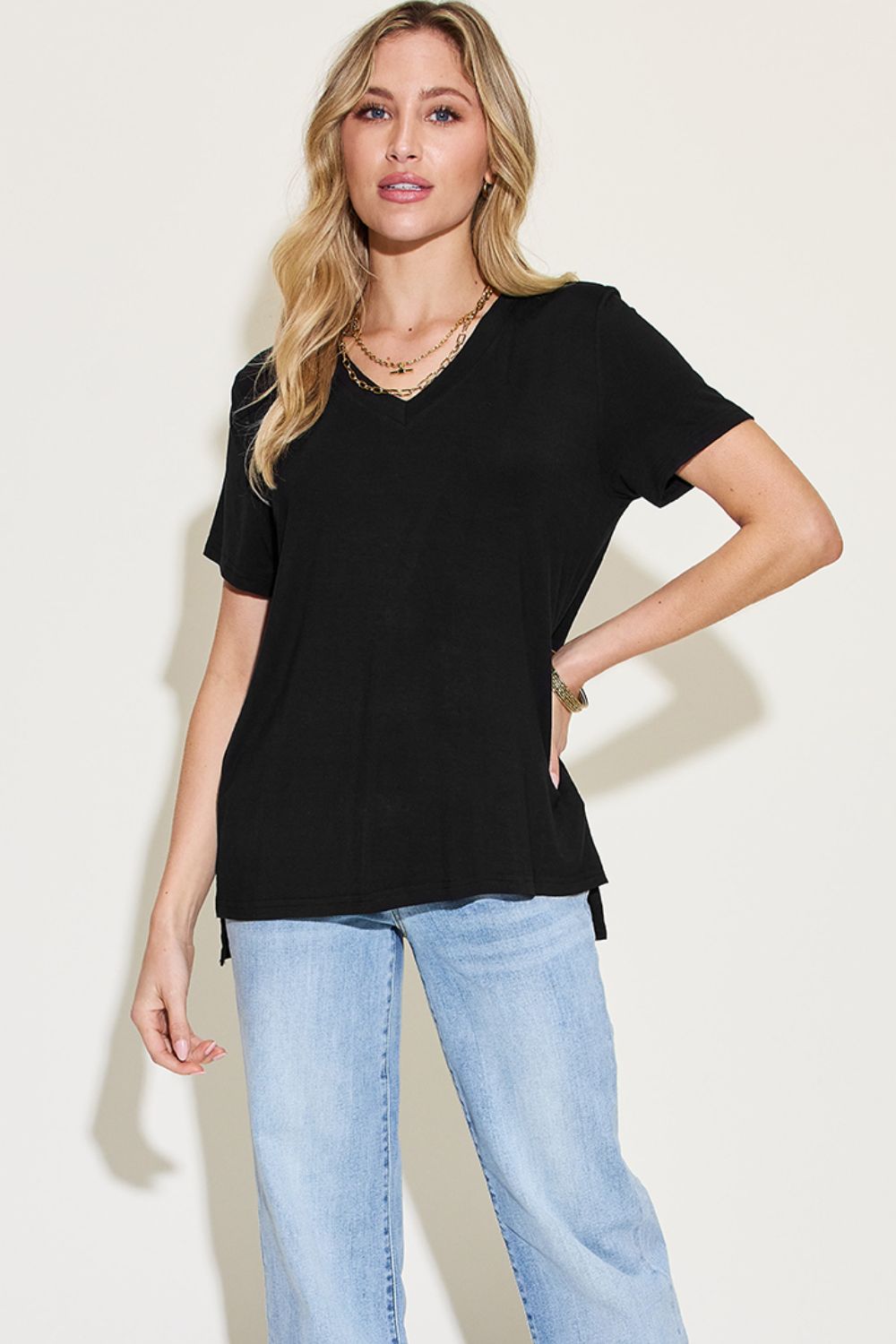 PREORDER: V-Neck High-Low T-Shirt