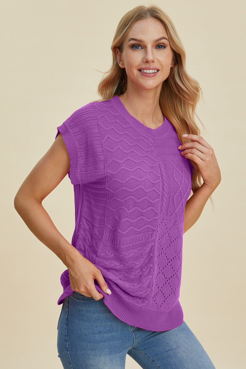PREORDER: Cable-Knit Cap Sleeve Sweater