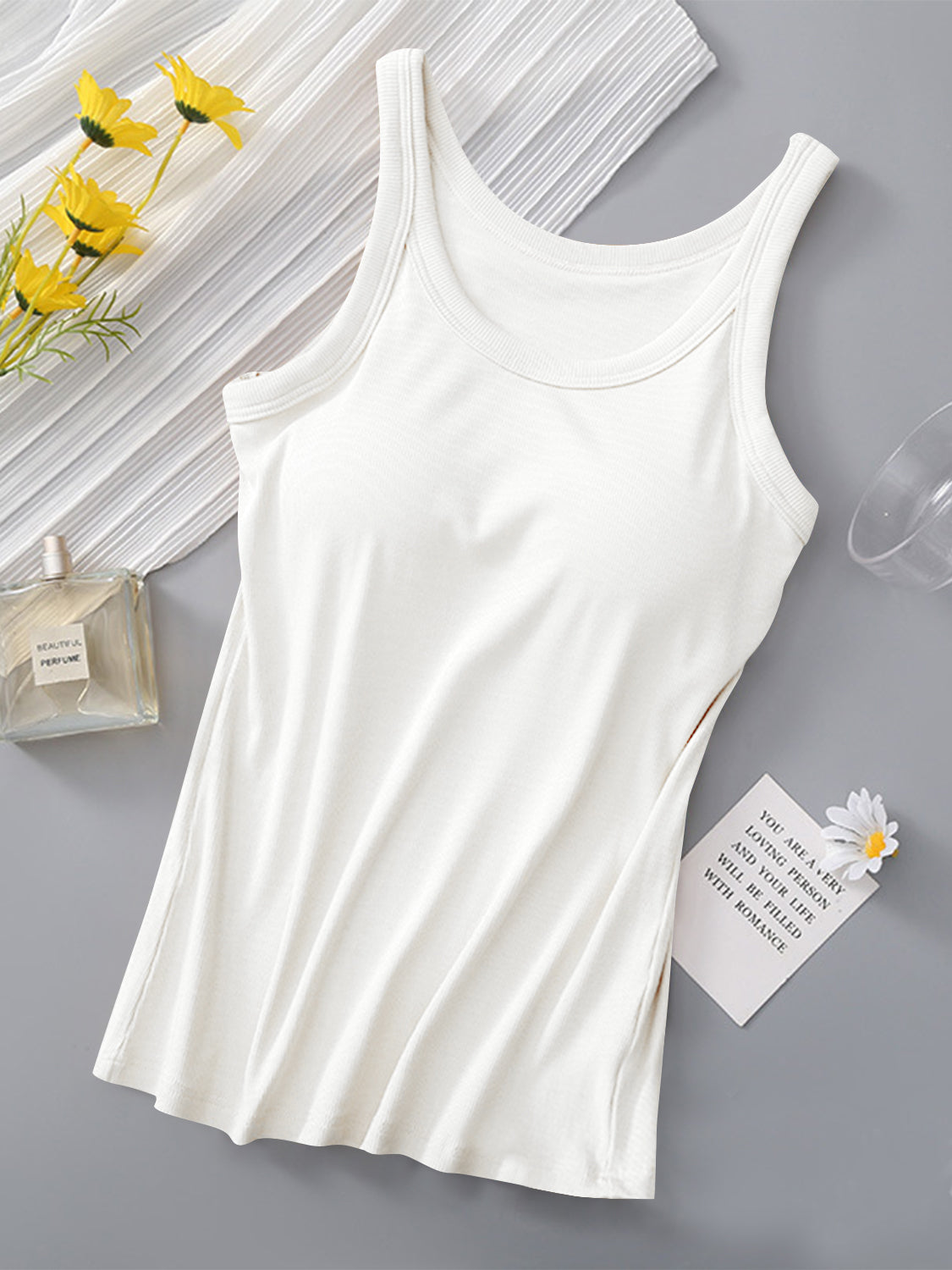 PREORDER: Ribbed Tank with Built-In Bra