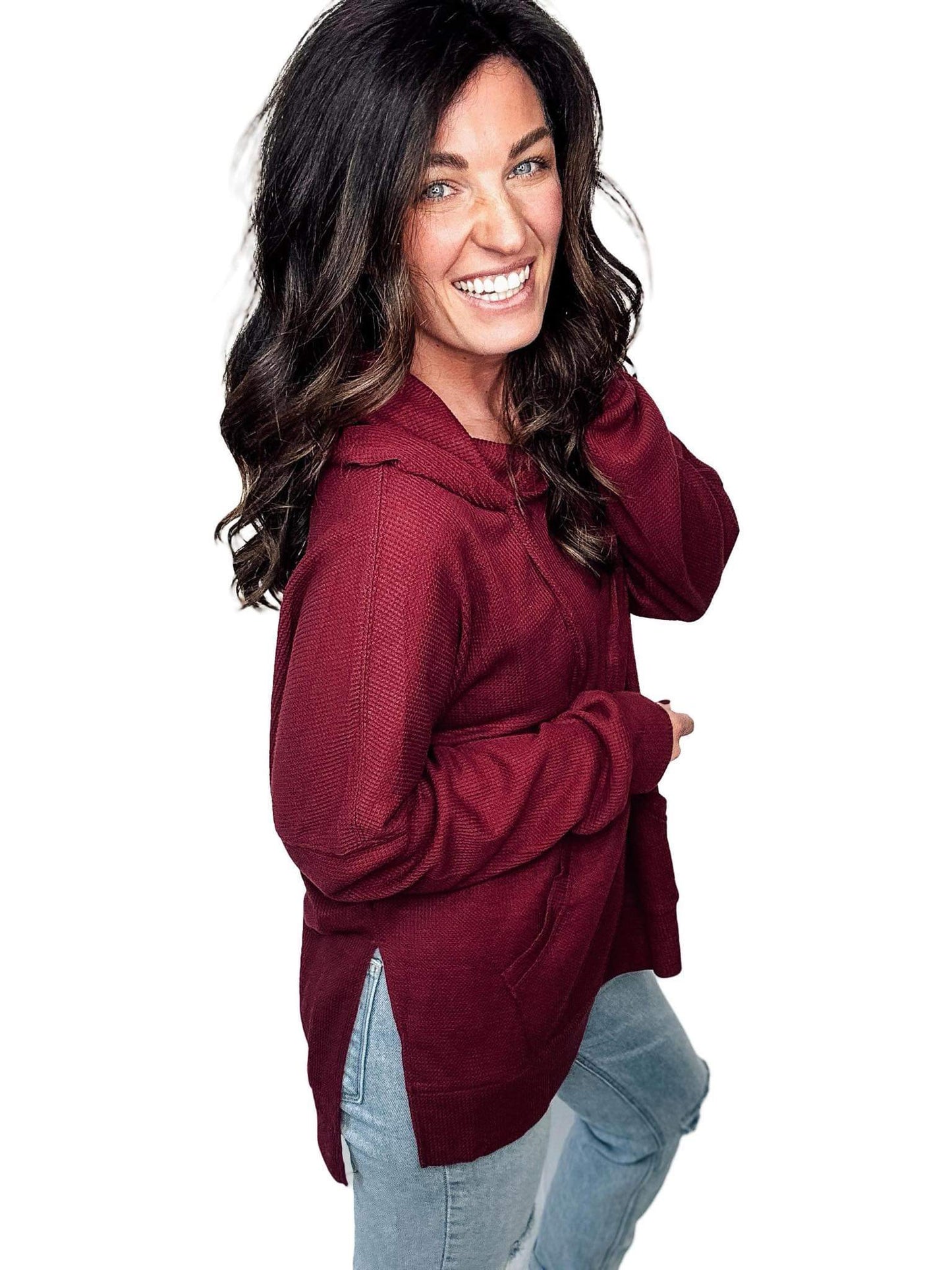 Maeverly Oversized Waffle Knit Hoodie Preorder
