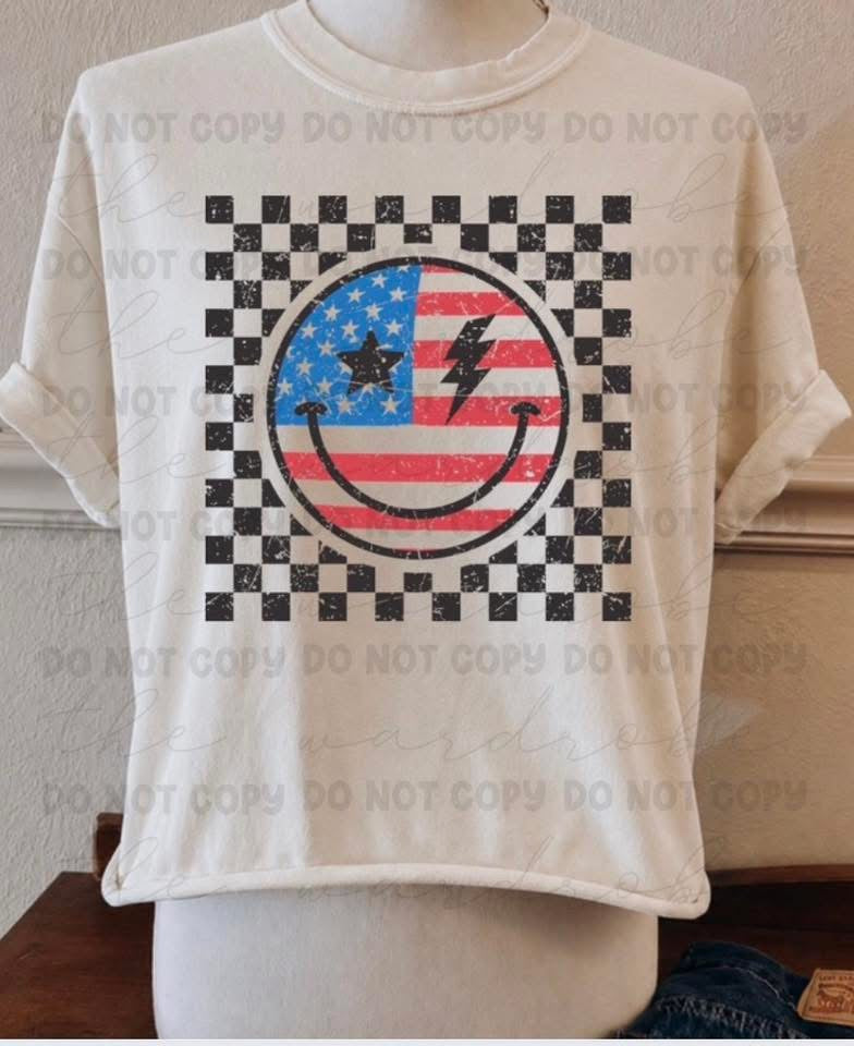 Raw Hem Checker Smiley Preorder
