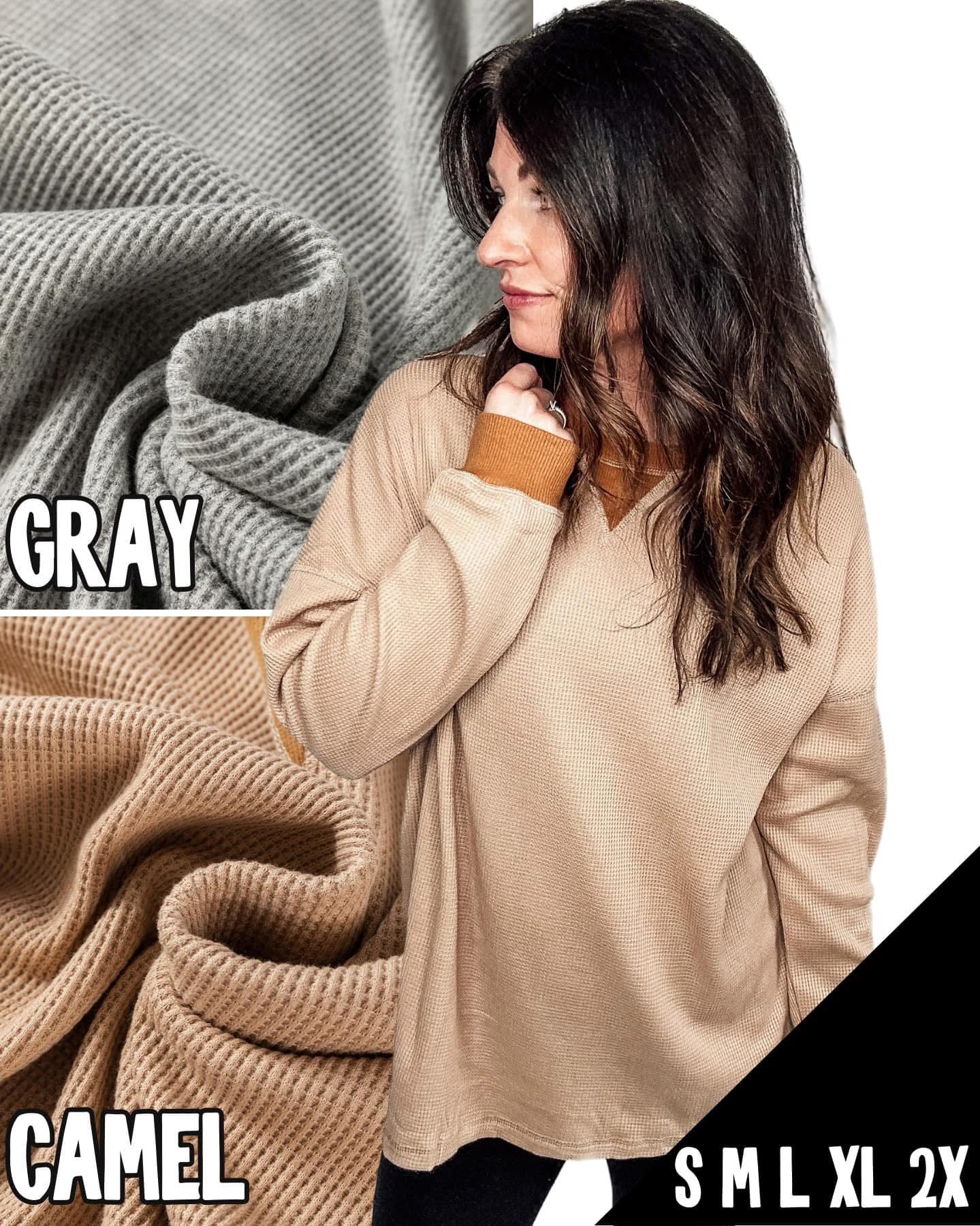 Preorder: Golden Hour Waffle Top in Two Colors