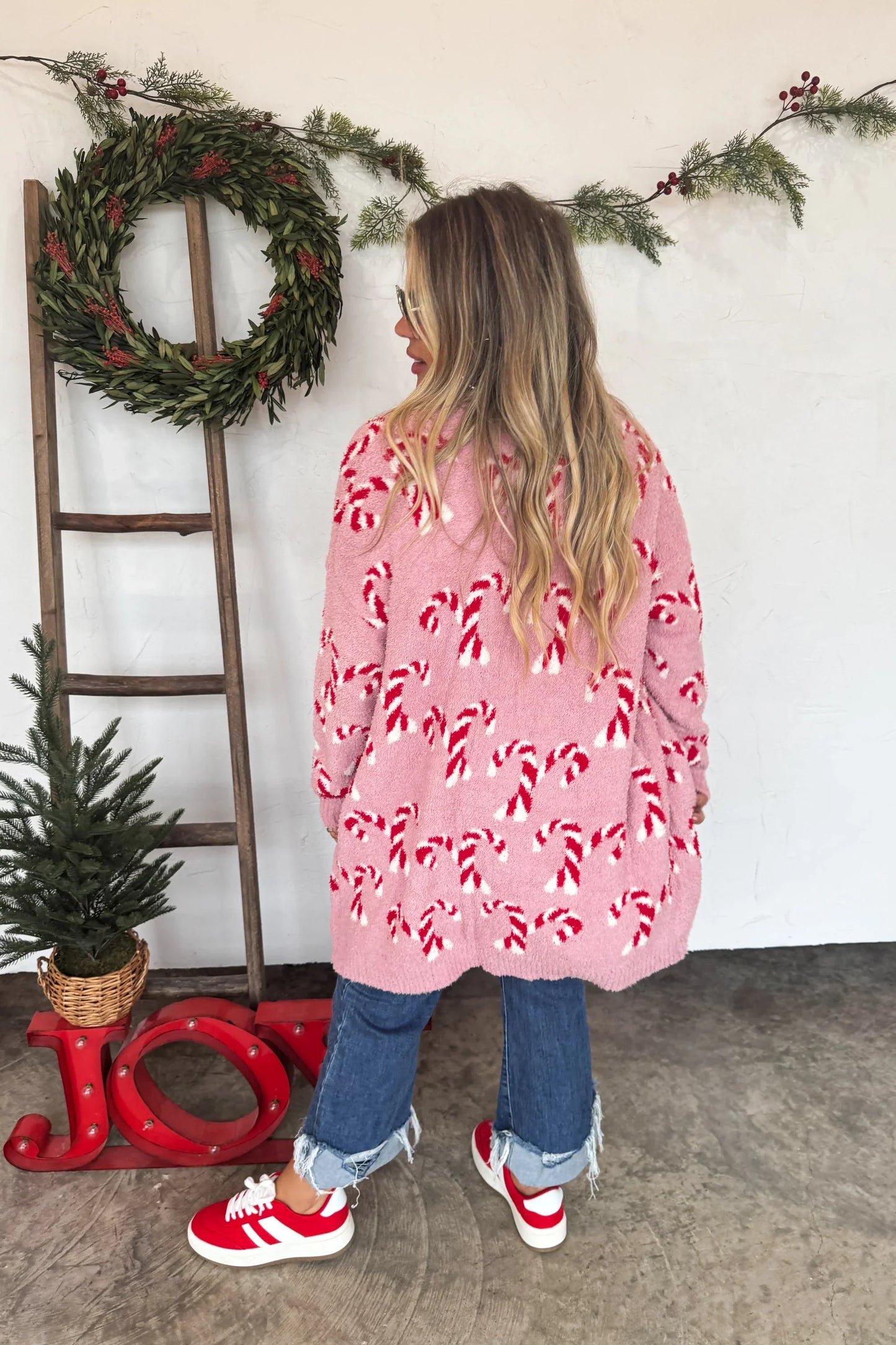 PREORDER: Christmas Cloud Cardigan Candy Cane, Early November Arrival