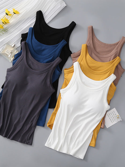 PREORDER: Ribbed Tank with Built-In Bra