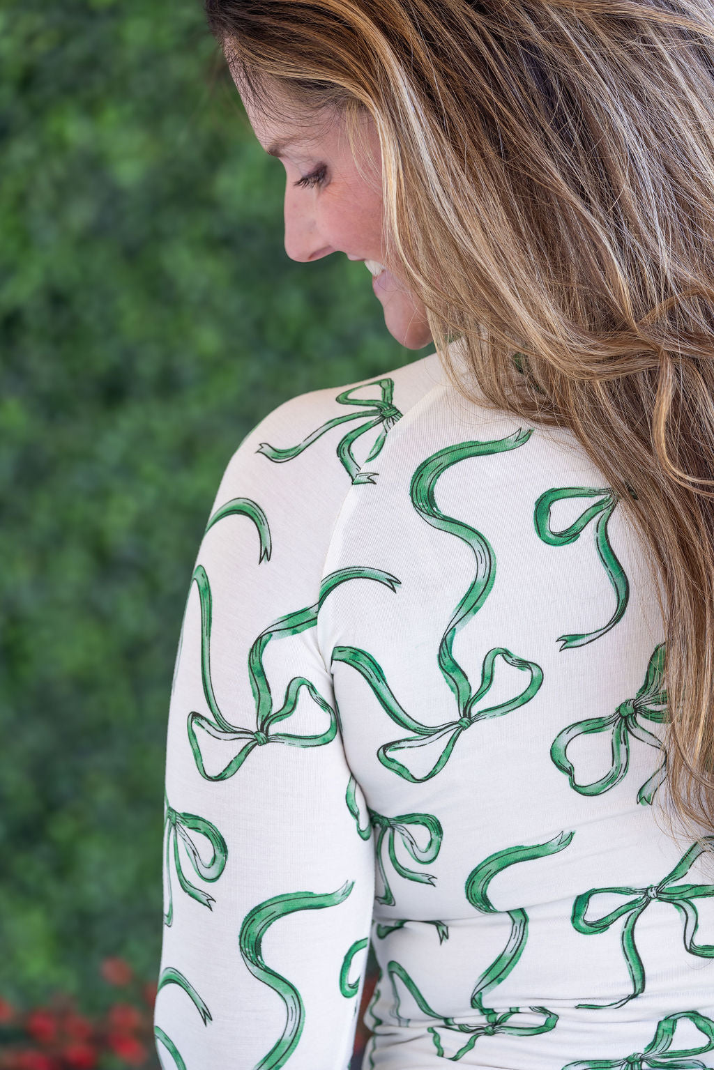 Blair Long Sleeve Top - Green Ribbons
