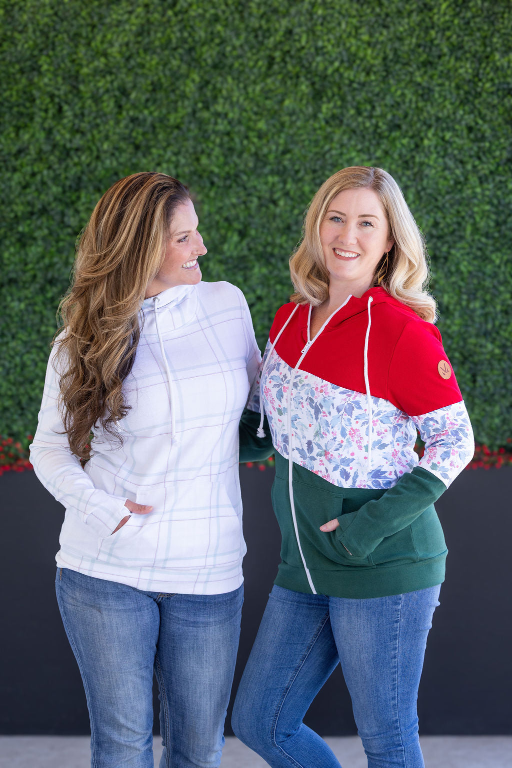 Colorblock Fullzip - Red, Winter Berry, Evergreen