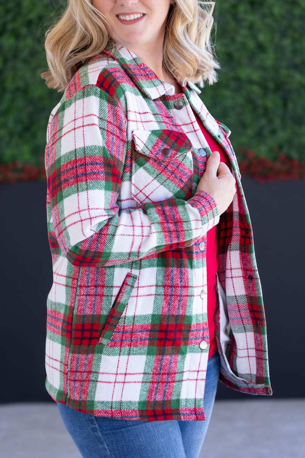 Plaid Shacket - Christmas Plaid