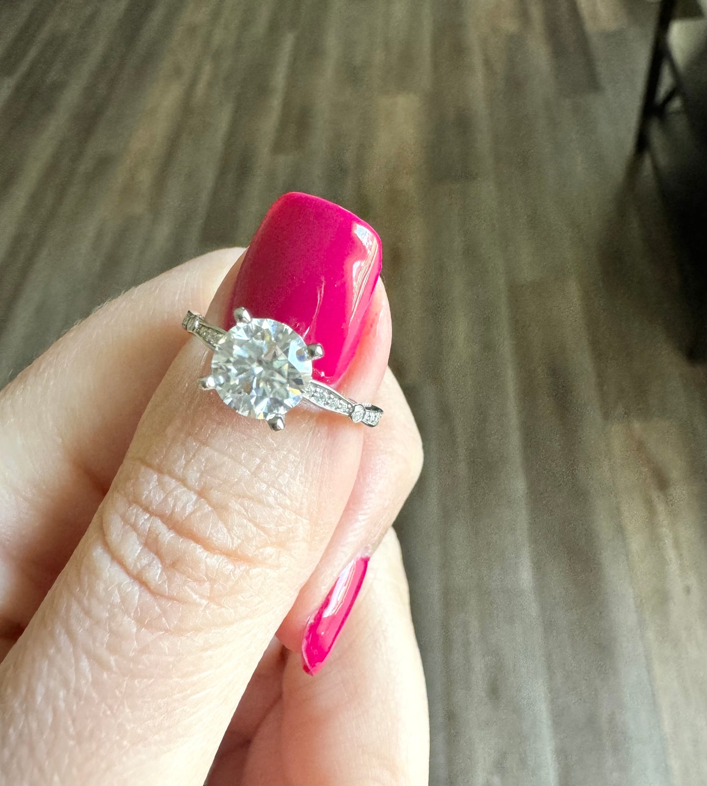 1.5 Carat Moissanite Side Stone Ring