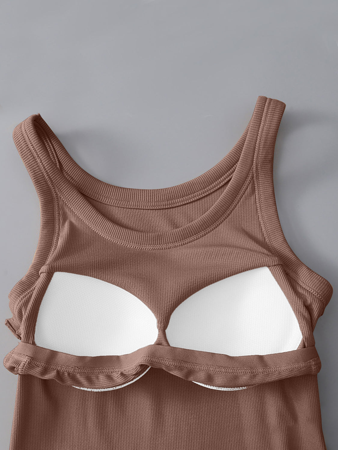 PREORDER: Ribbed Tank with Built-In Bra