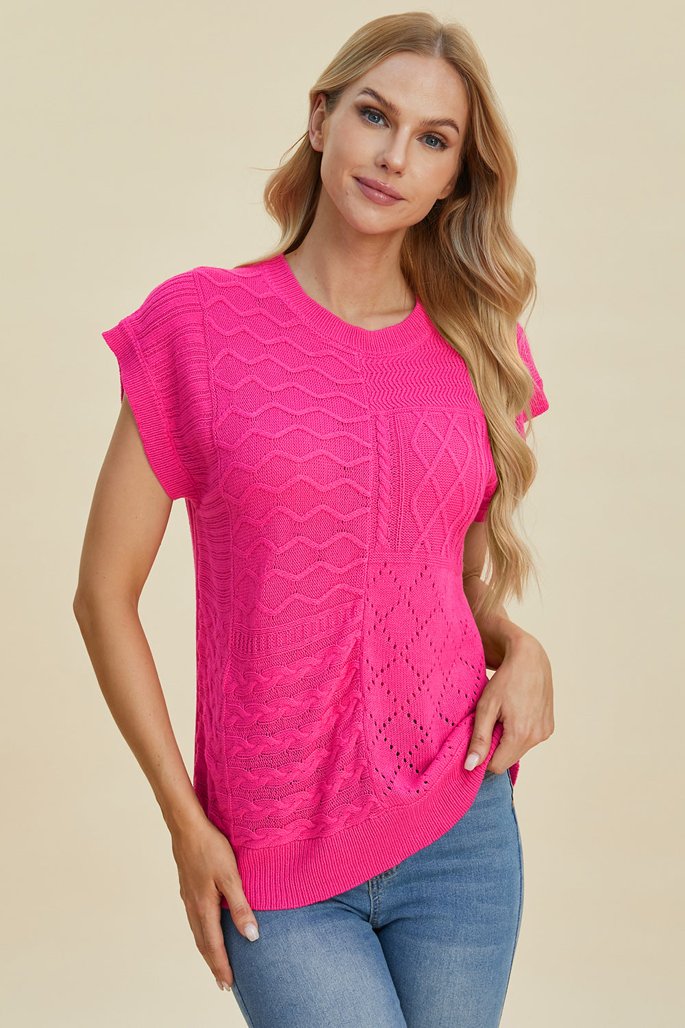 PREORDER: Cable-Knit Cap Sleeve Sweater