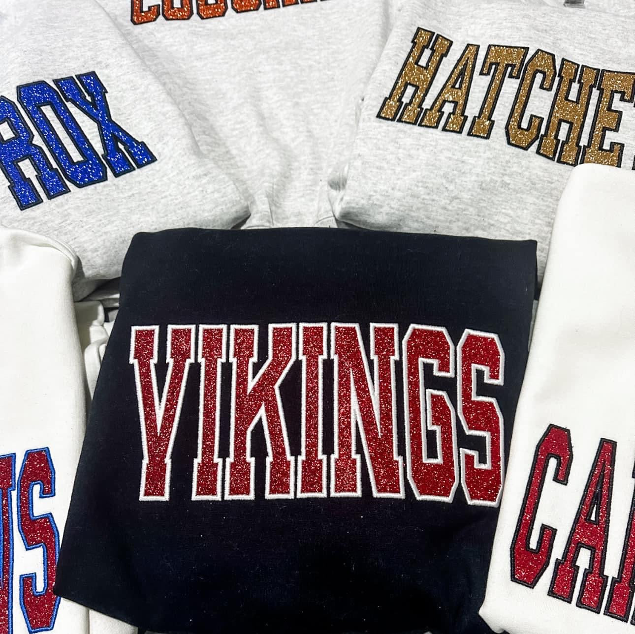 Glitter Embroidery Sweatshirt Preorder (customizable)