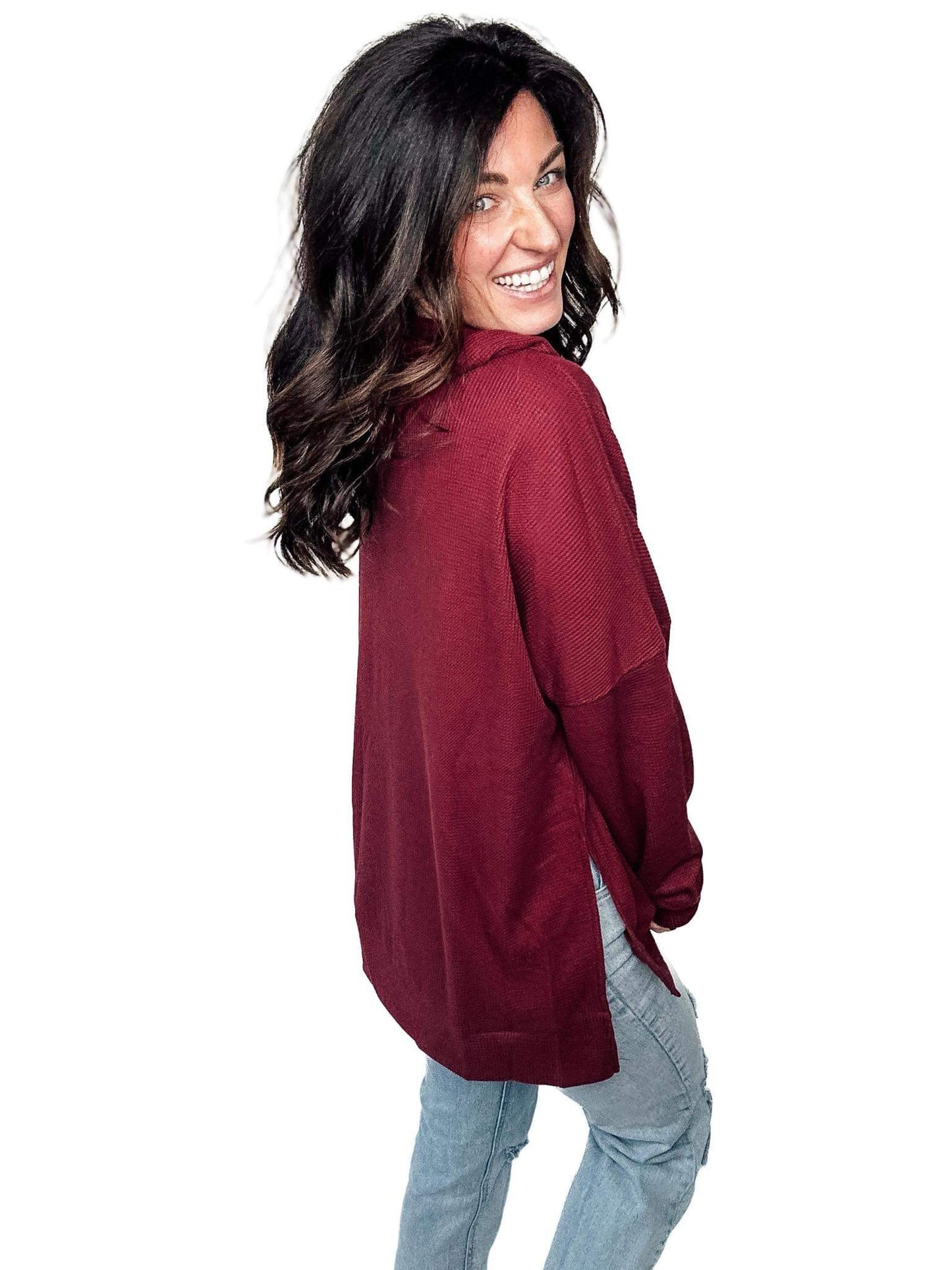 Maeverly Oversized Waffle Knit Hoodie Preorder