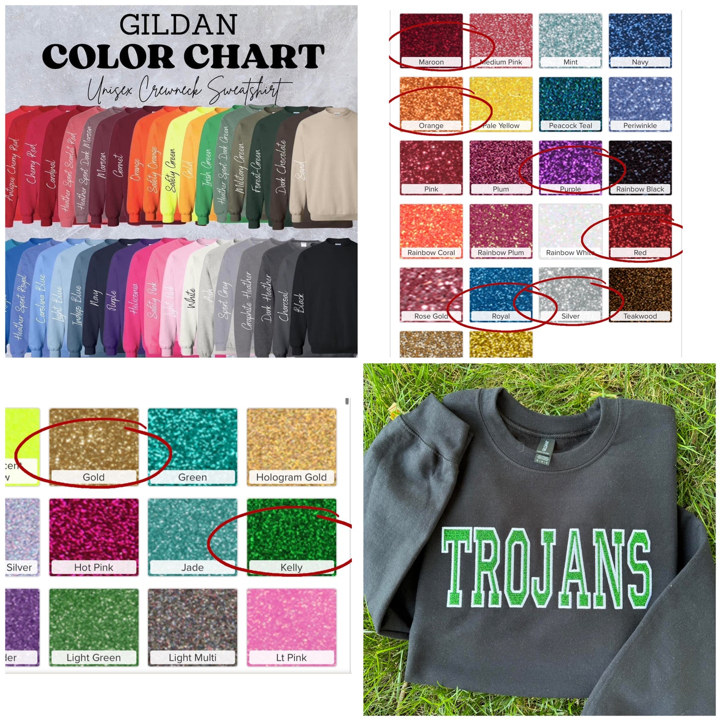 Glitter Embroidery Sweatshirt Preorder (customizable)