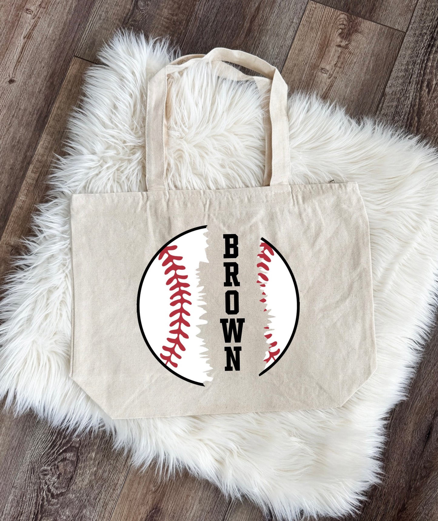 Baseball Softball Name Zipper Tote Preorder