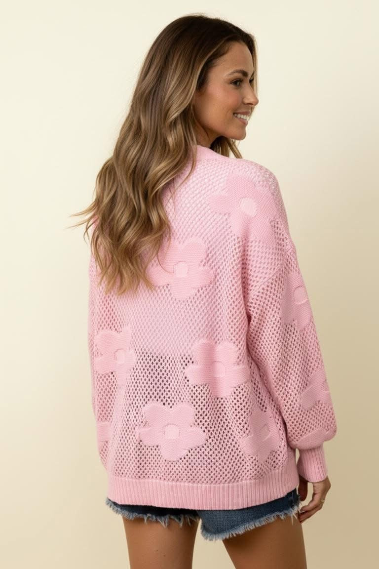 The Pink Daydream Netted Cardigan
