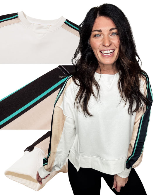 PREORDER: Sporty Chic Stripe Pullover