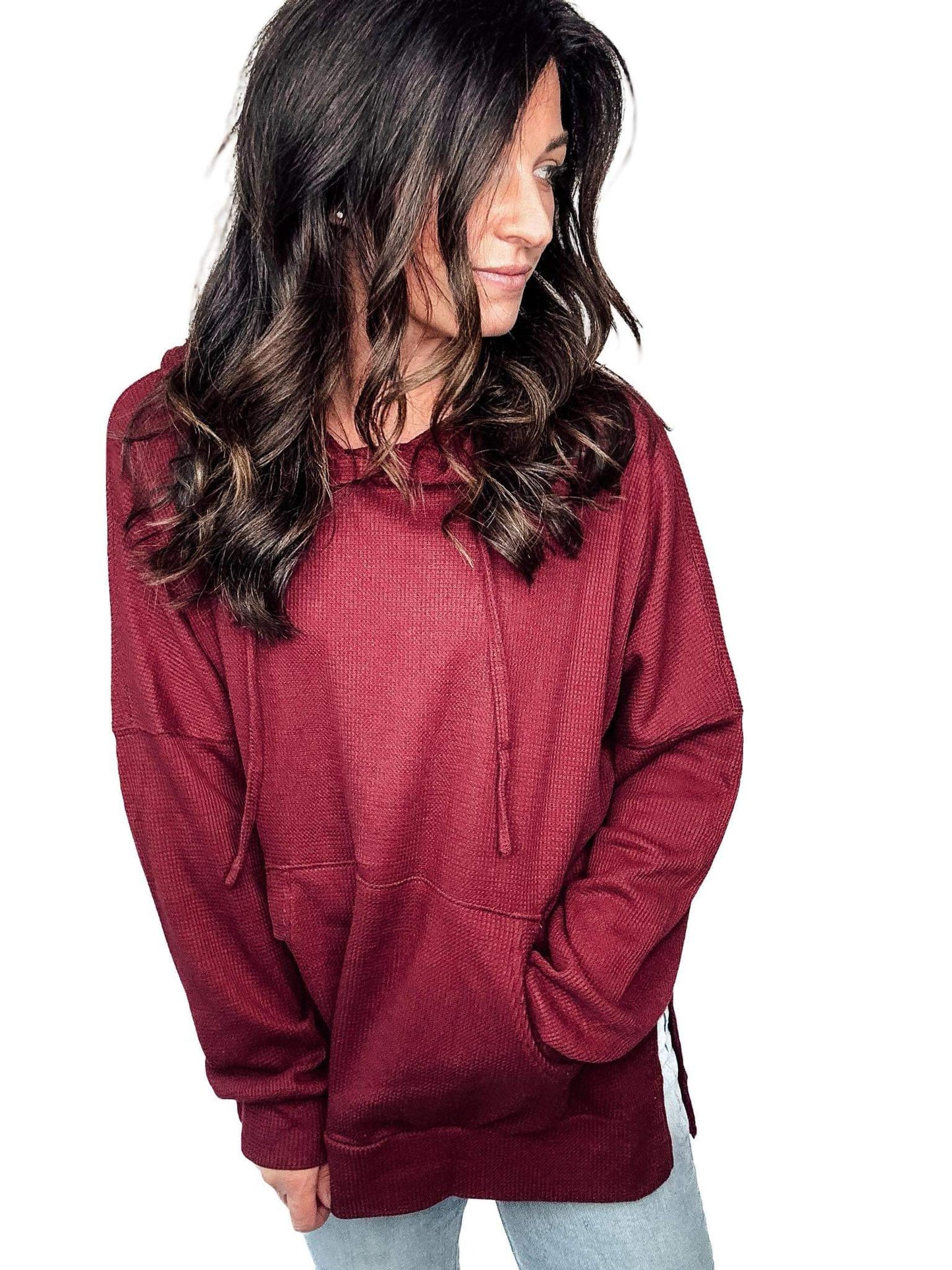 Maeverly Oversized Waffle Knit Hoodie Preorder