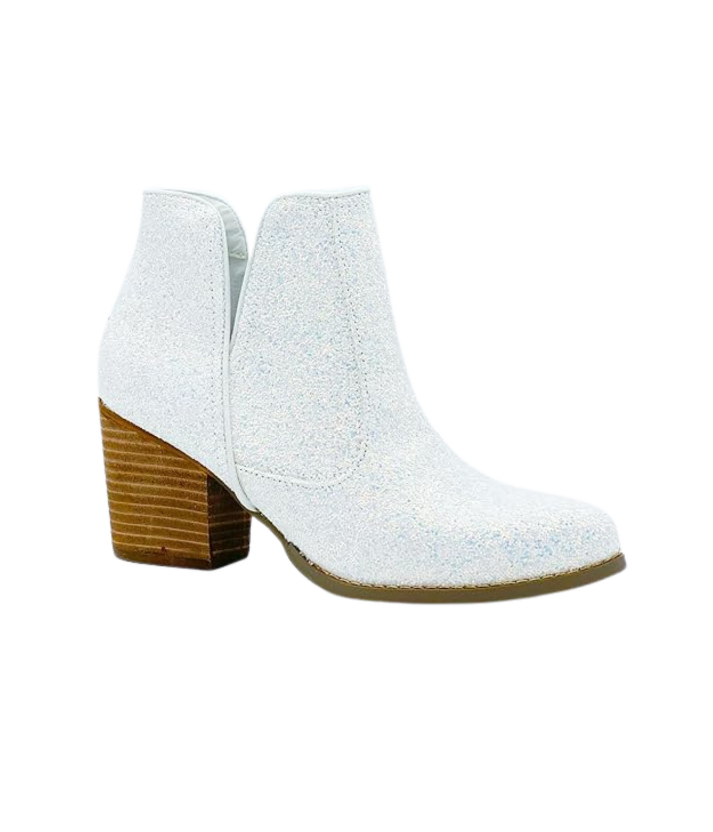 Fiera Booties in White Glitter