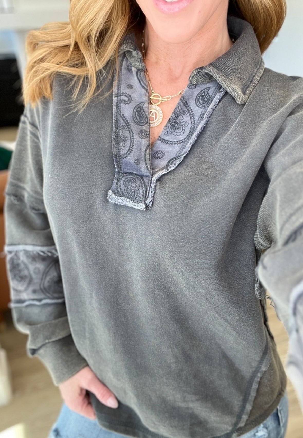 Moonstone Mineral Wash Pullover