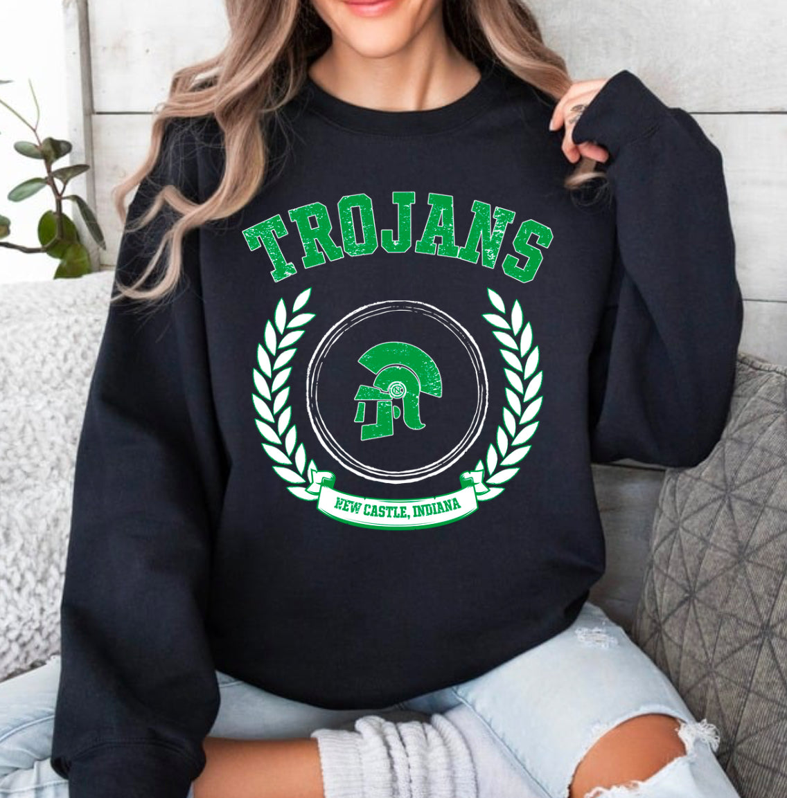 Trojan Crest Distressed Sweatshirt Preorder