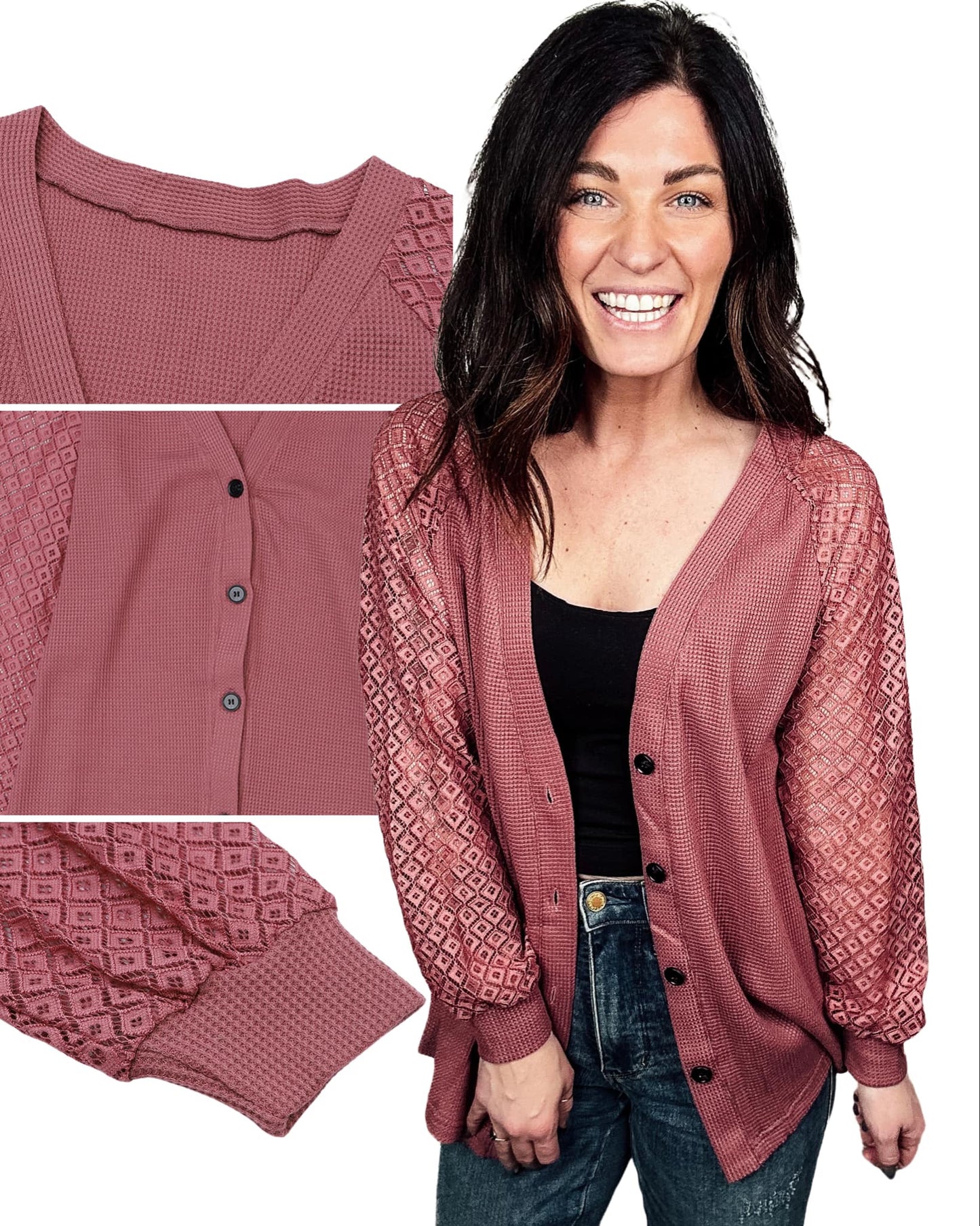 PREORDER: Lace Harmony Button Cardigan