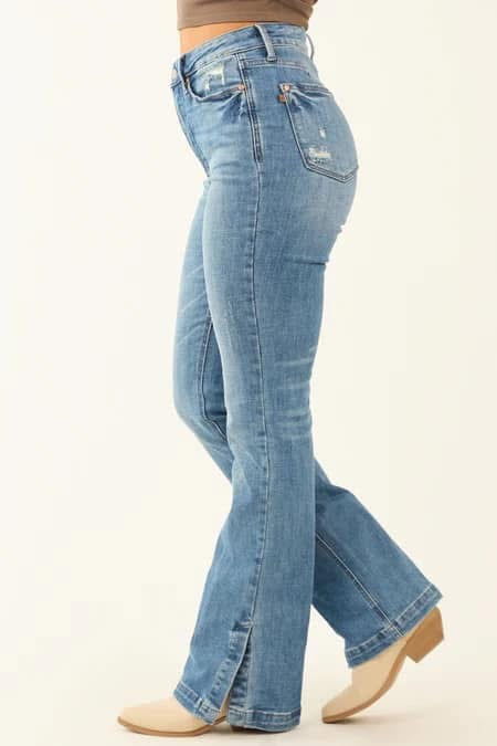Judy Blue Tummy Control Side Slit Slim Boot Jeans
