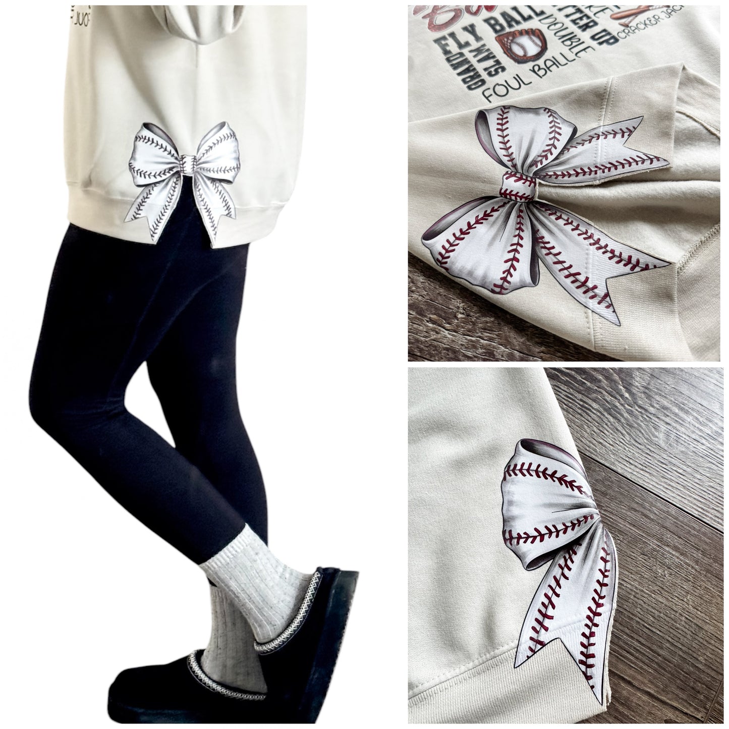 Baseball Mom Bow Cut Out Sweatshirt Preorder