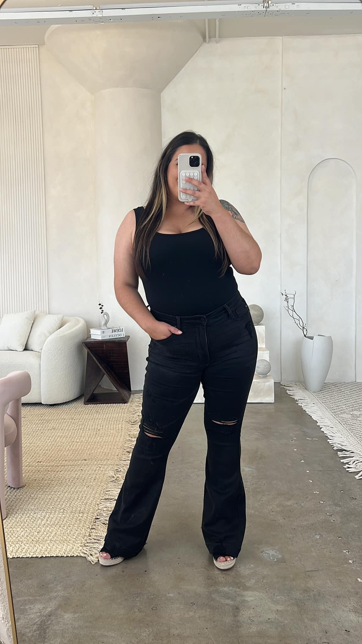 Judy Blue High Waist Distressed Flare Jeans