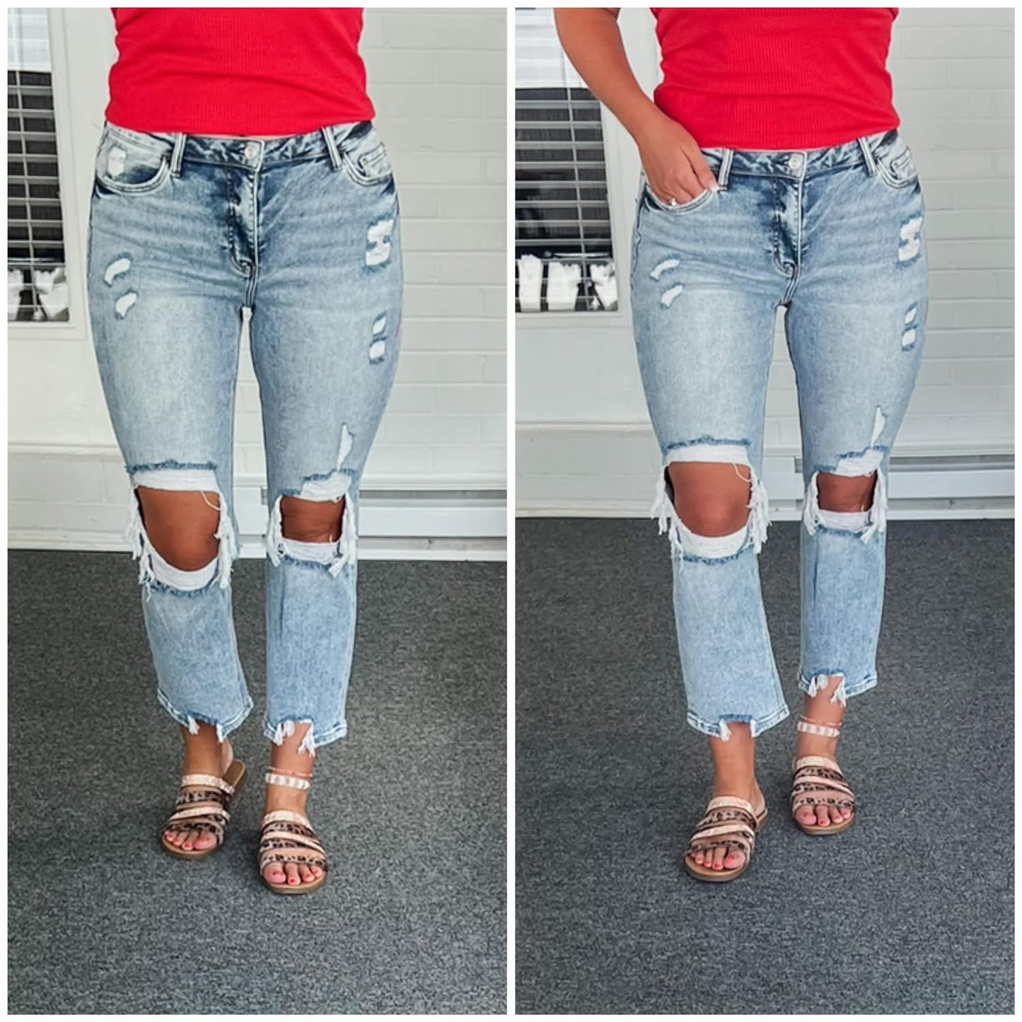 Rizzo High Rise Crop Straight Jeans