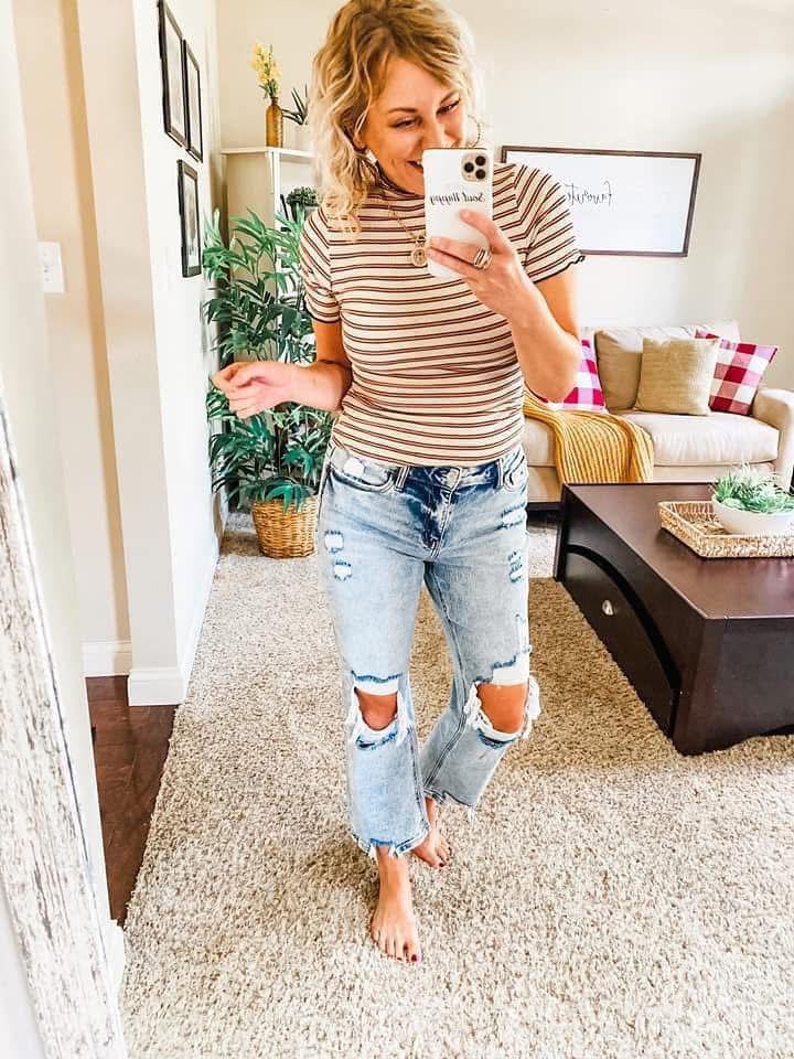 Rizzo High Rise Crop Straight Jeans