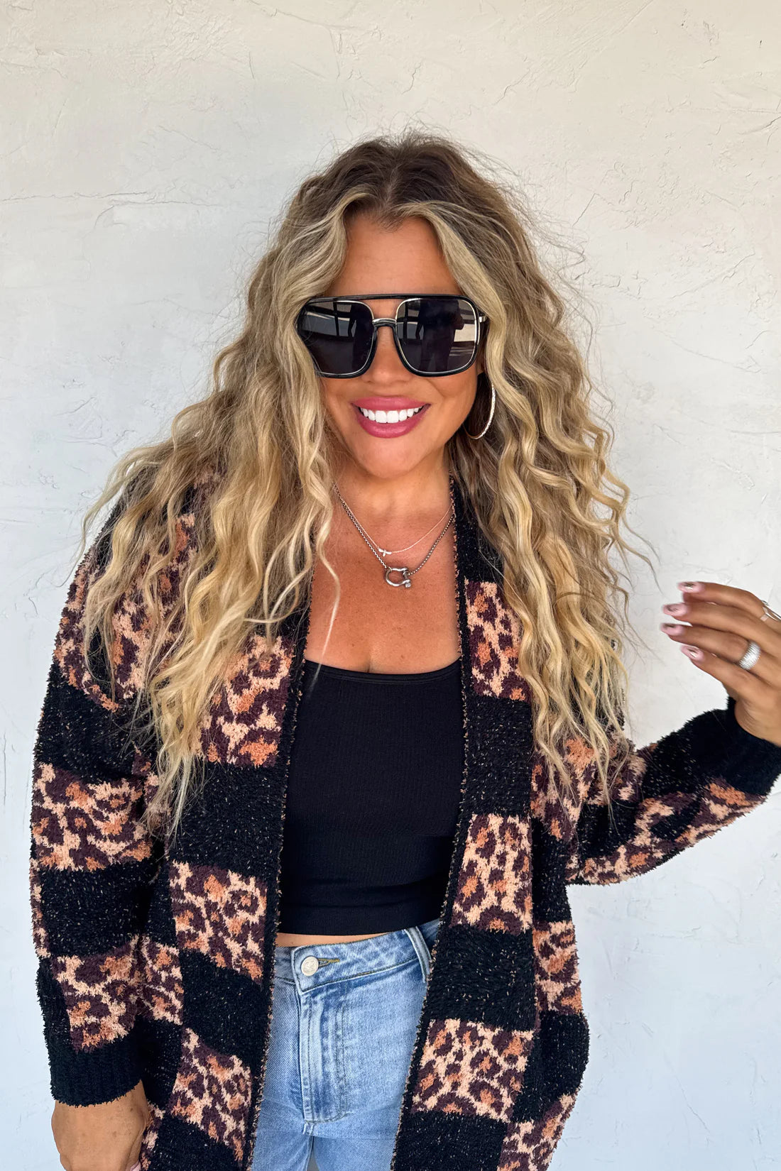 PREORDER: Leopard Checker Cloud Cardigans, Early Dec Arrival
