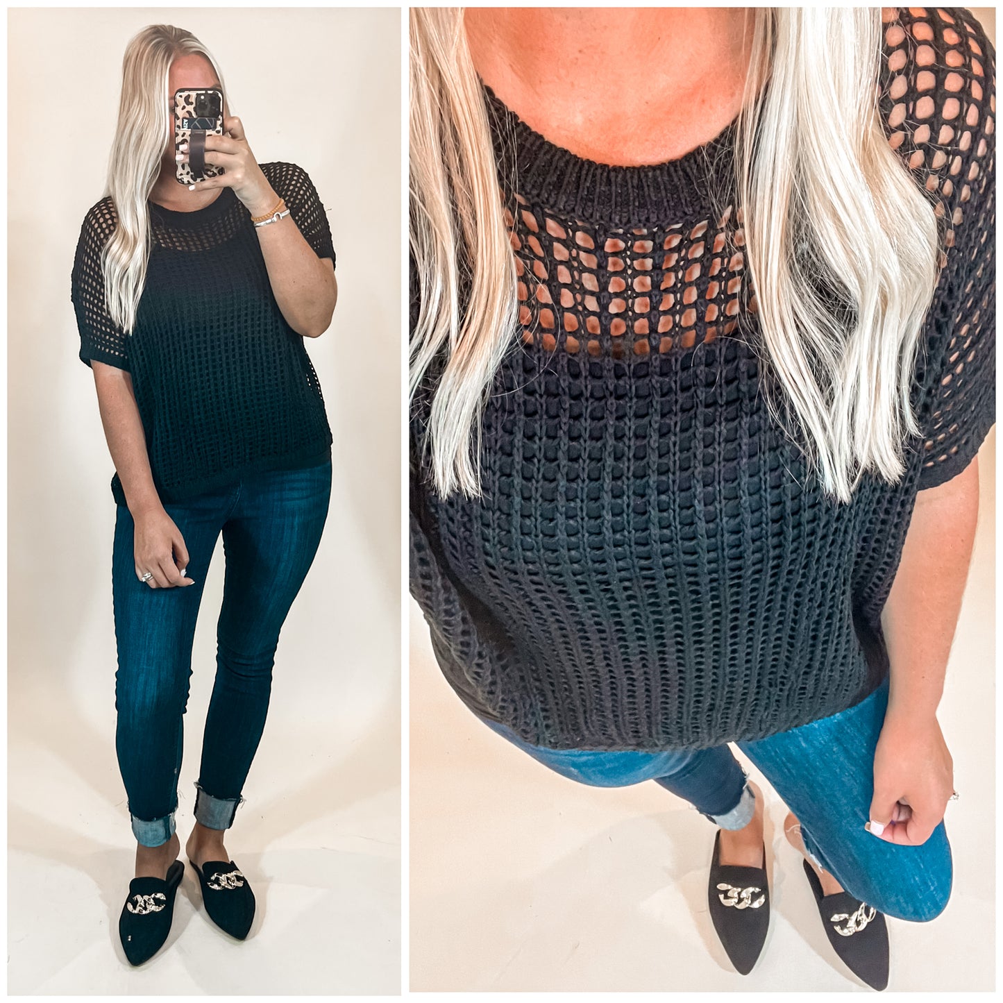 Coastal Dreams Fishnet Top in Black