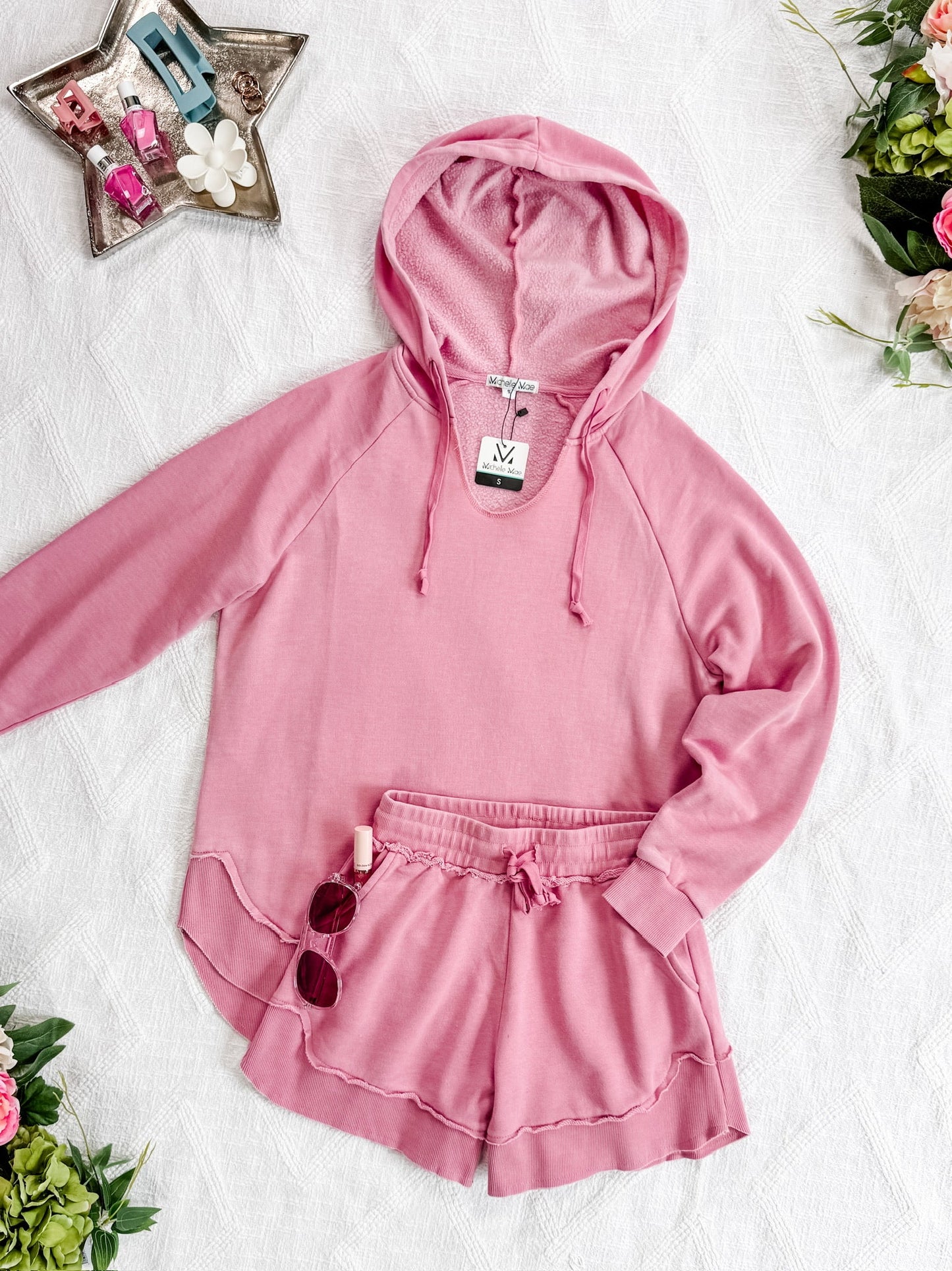 Vintage Wash Beach Hoodie - Dusty Pink