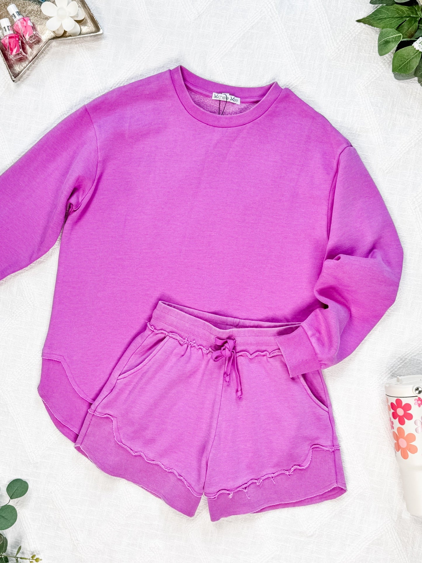 Vintage Wash Pullover - Vivid Orchid