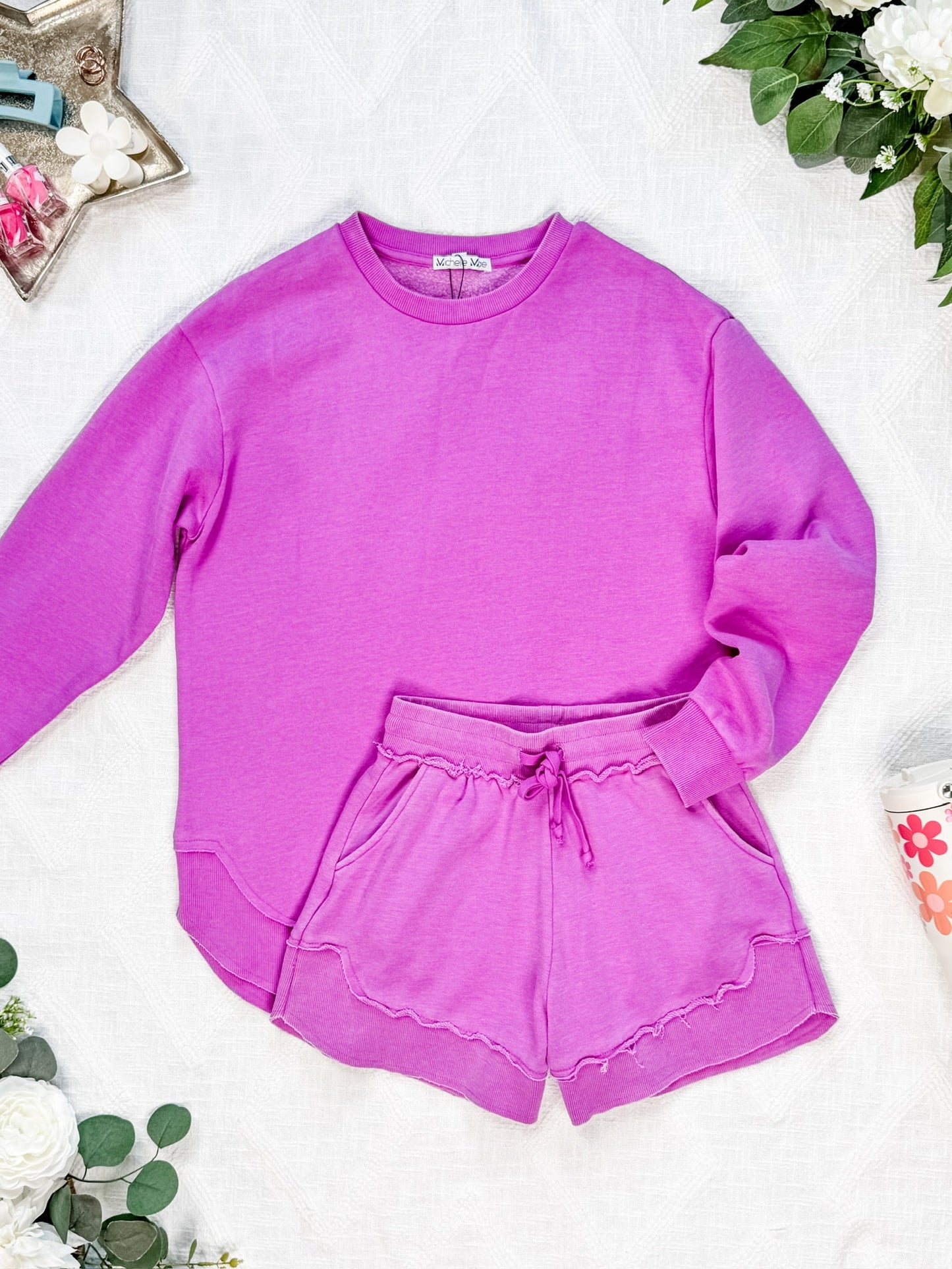 Vintage Wash Pullover - Vivid Orchid