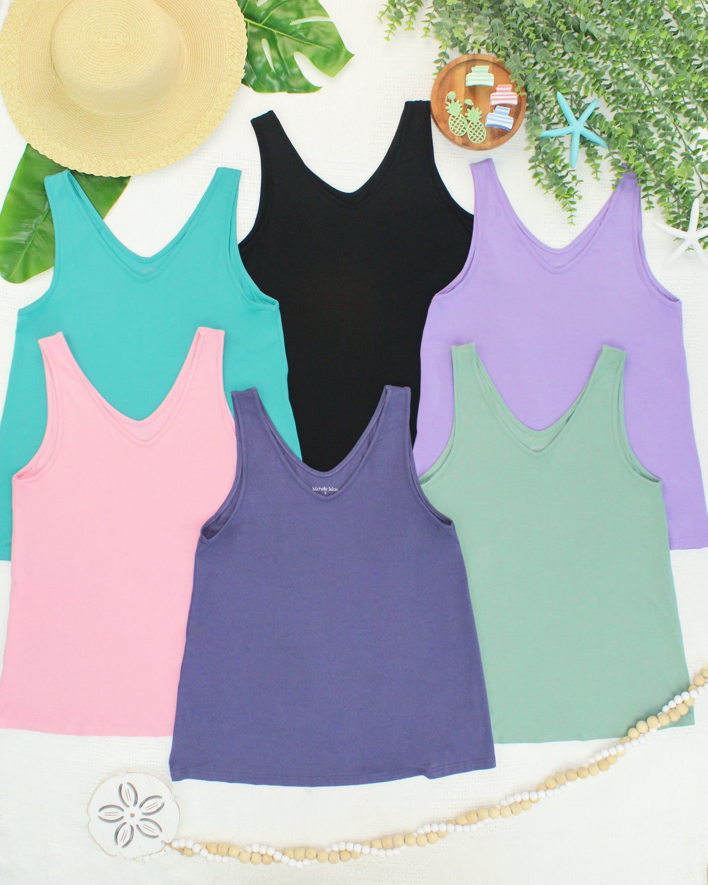 Vera V Neck Tank - Teal