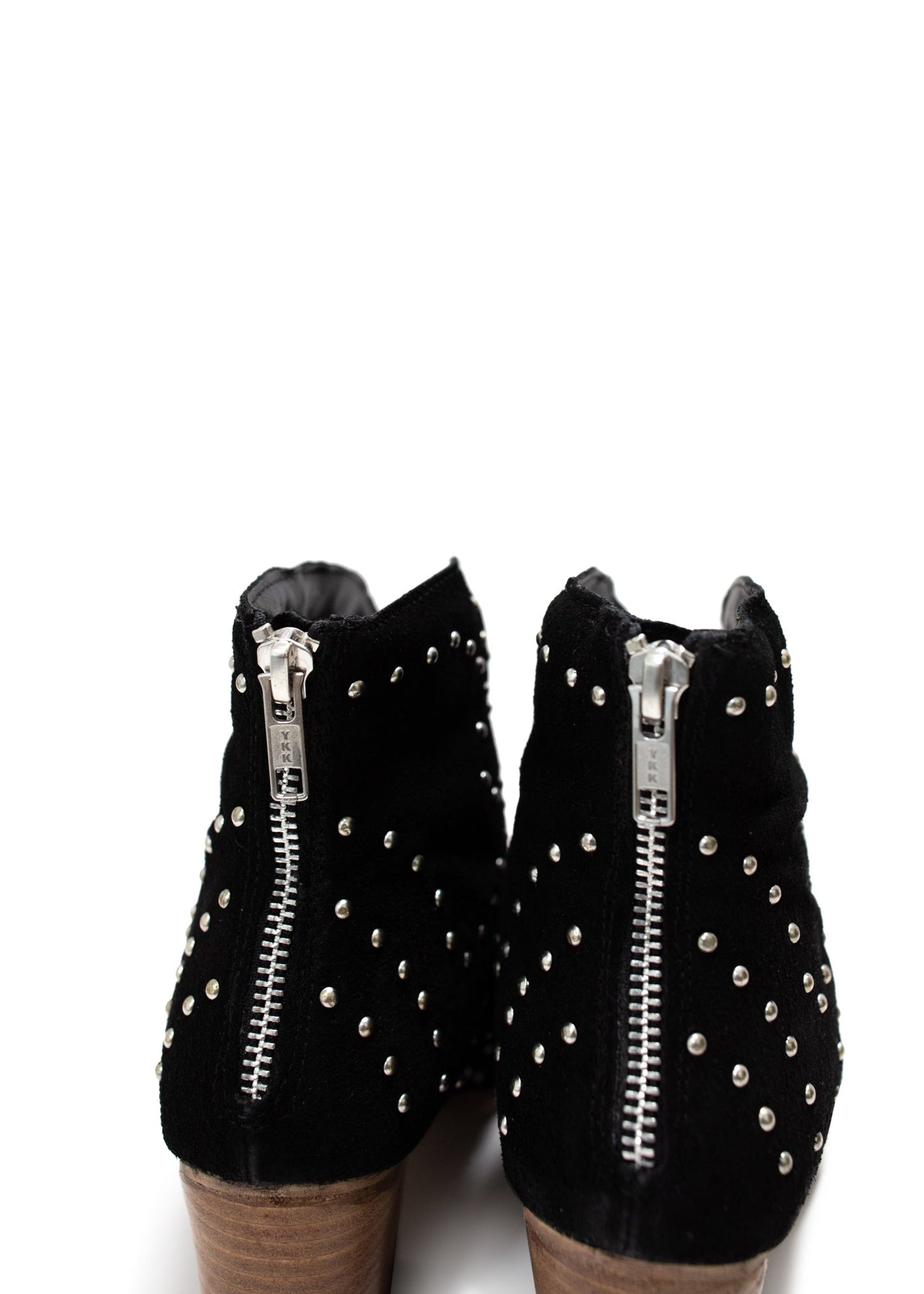 Studded Heeled Ankle Boot in Black