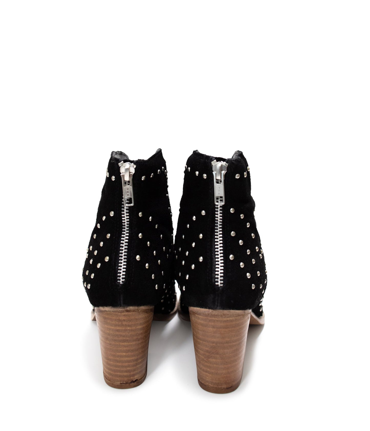 Studded Heeled Ankle Boot in Black