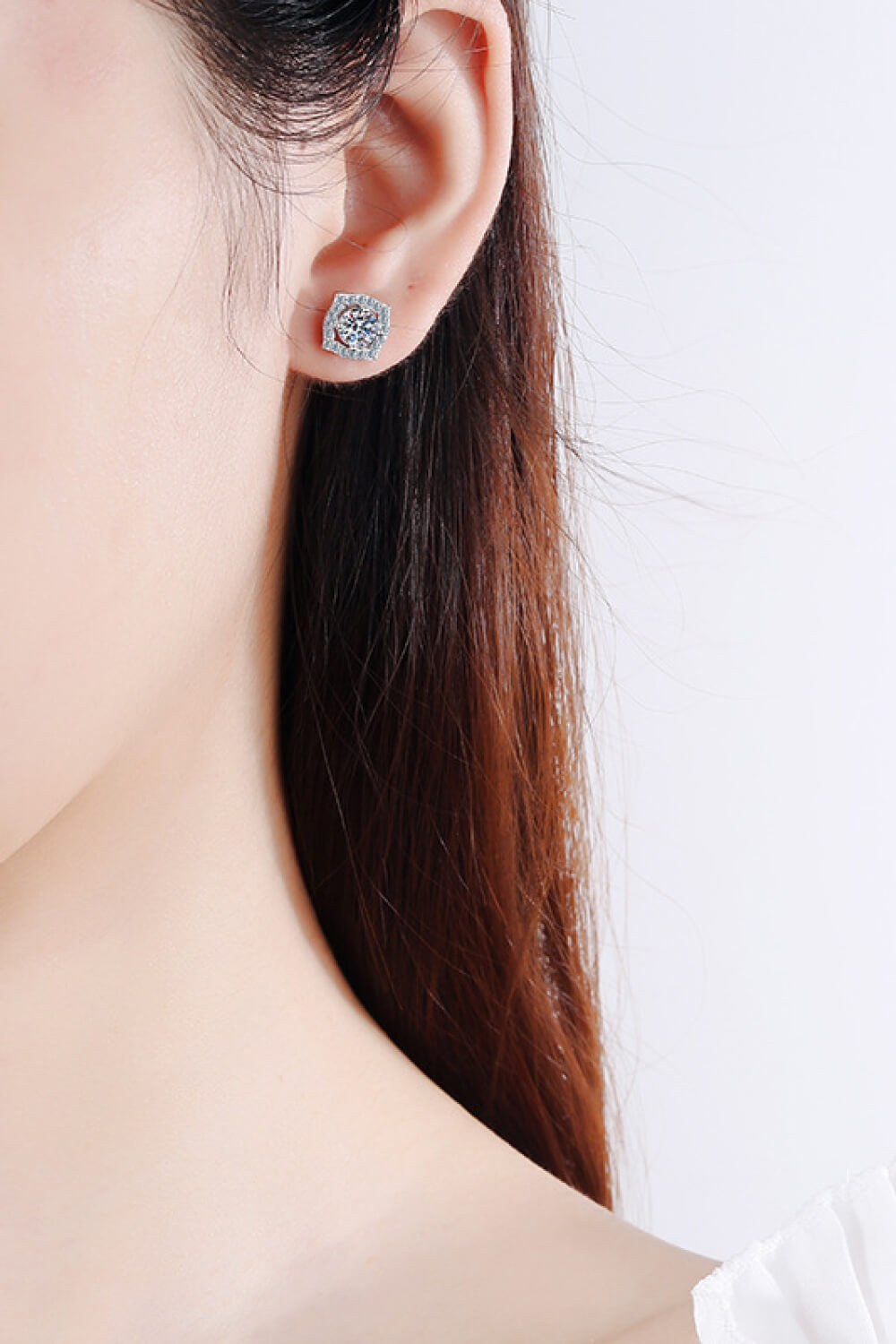 1 Carat Total Moissanite Geometric Stud Earrings Preorder